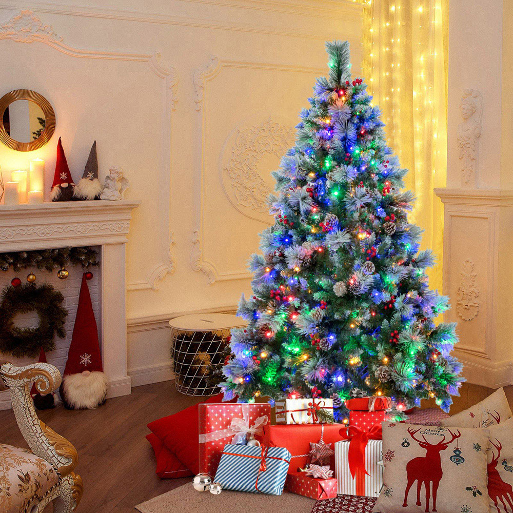 Costway Pre Lit Warm White LED Artificial Christmas Tree 6ft Image 2