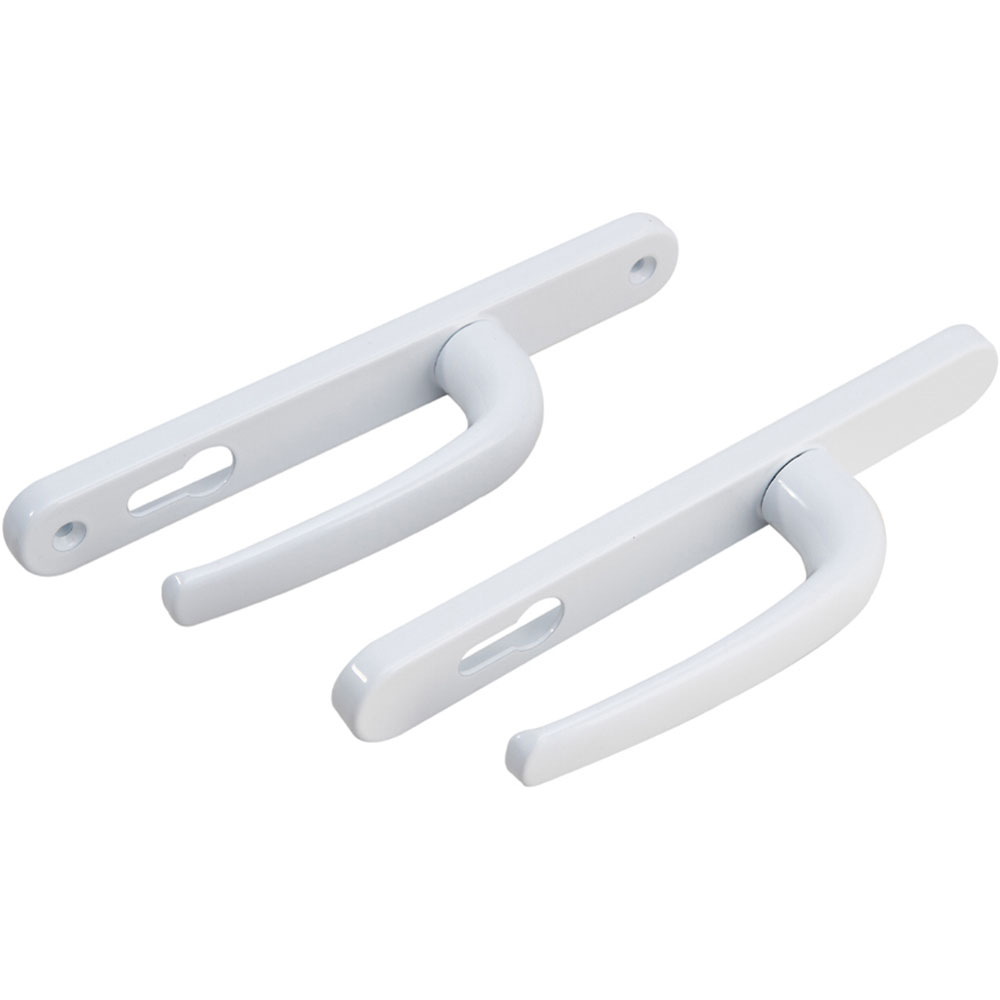 Living and Home Single Pair White Aluminium Alloy Door Handles without Lock Cylinder Image 4