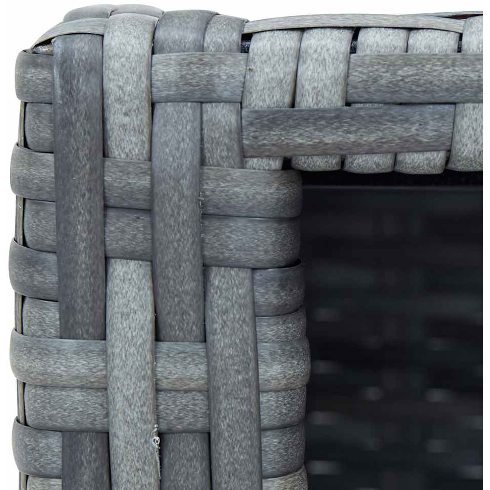 Walplus Grey PE Rattan and Eucalyptus Wood Spa Step Image 7