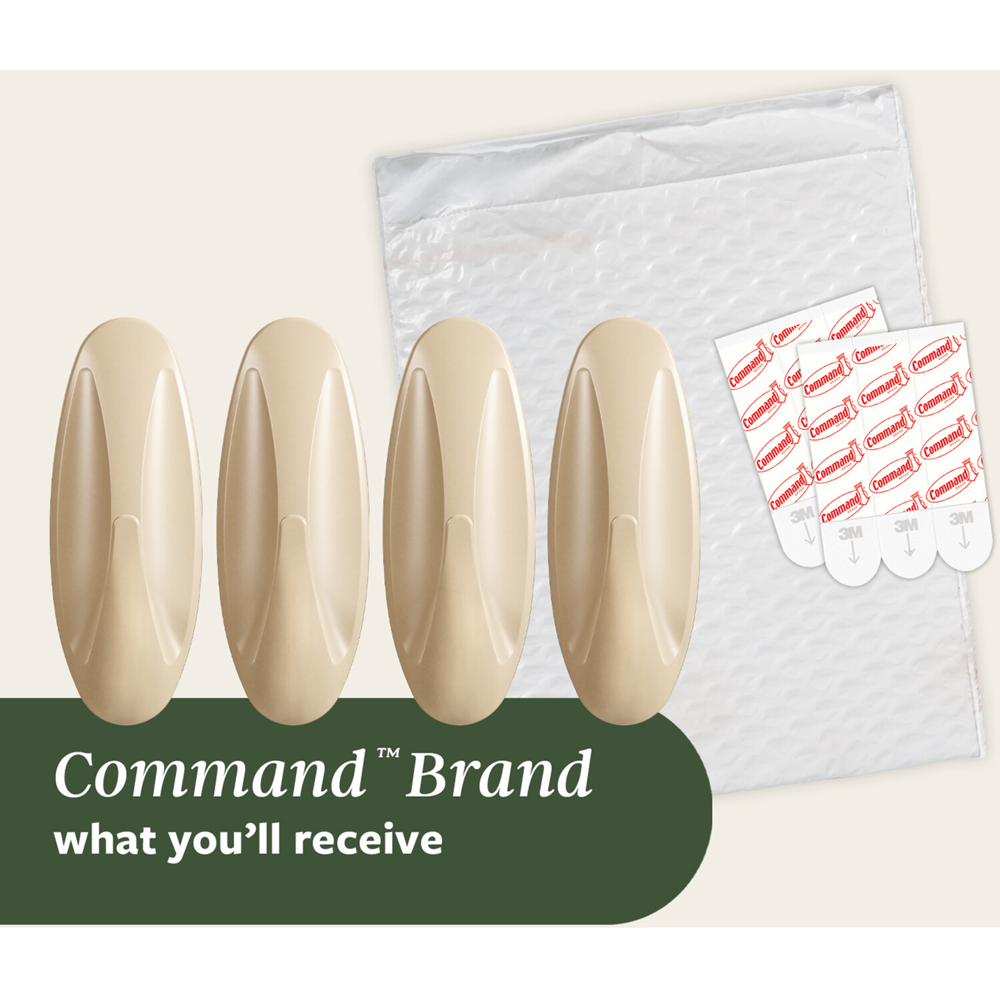 Pack of 4 Command Medium Designer Hooks Latte Image 8