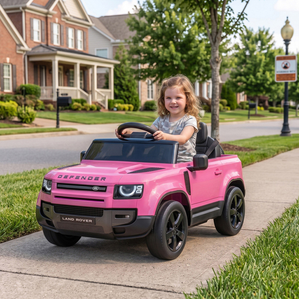 AIYAPLAY Kids Pink Licensed Land Rover Defender Ride-On Electric Car with Remote Control 12V Image 2