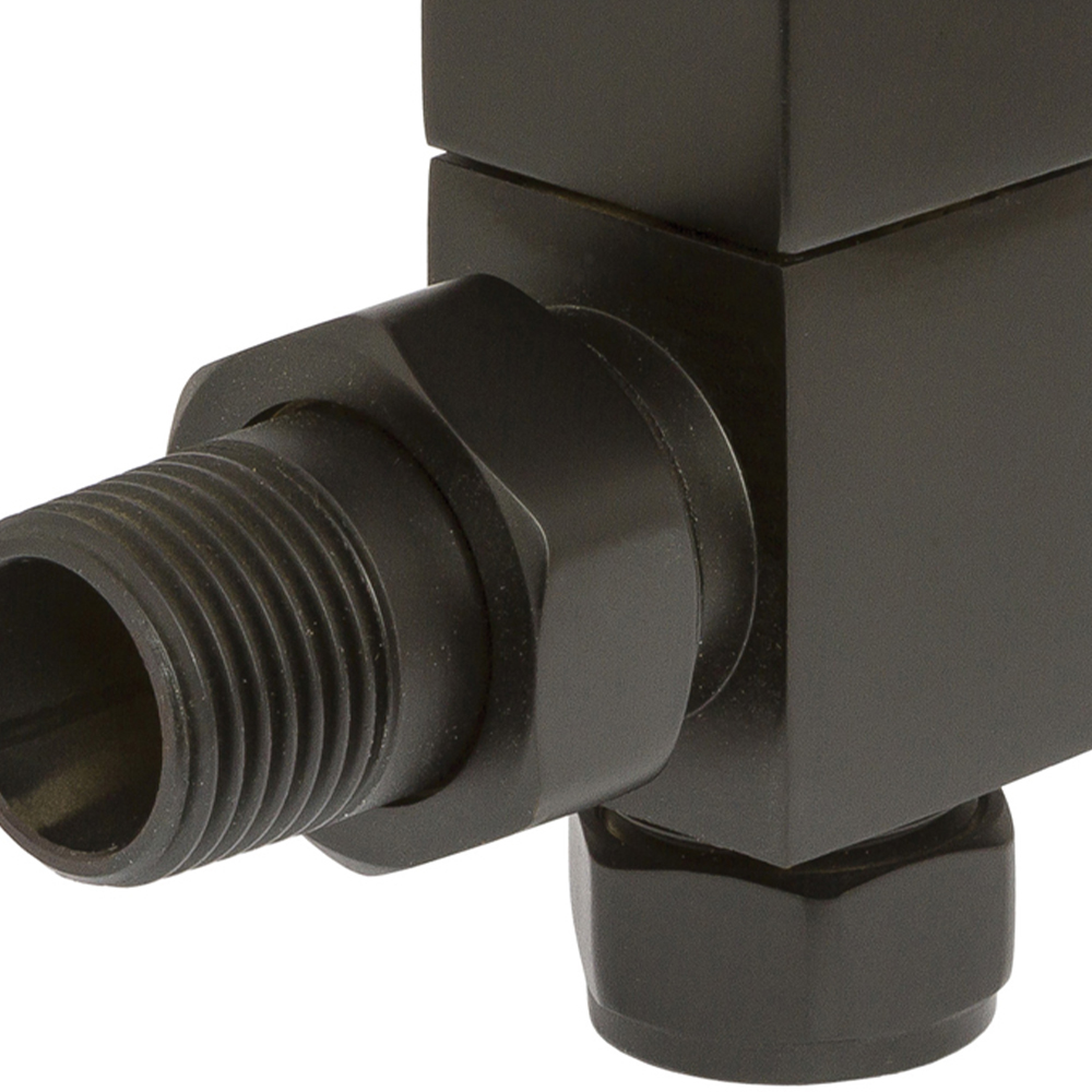 Towelrads Black Square Angled Valve 15mm x 1/2inch 2 Pack Image 3
