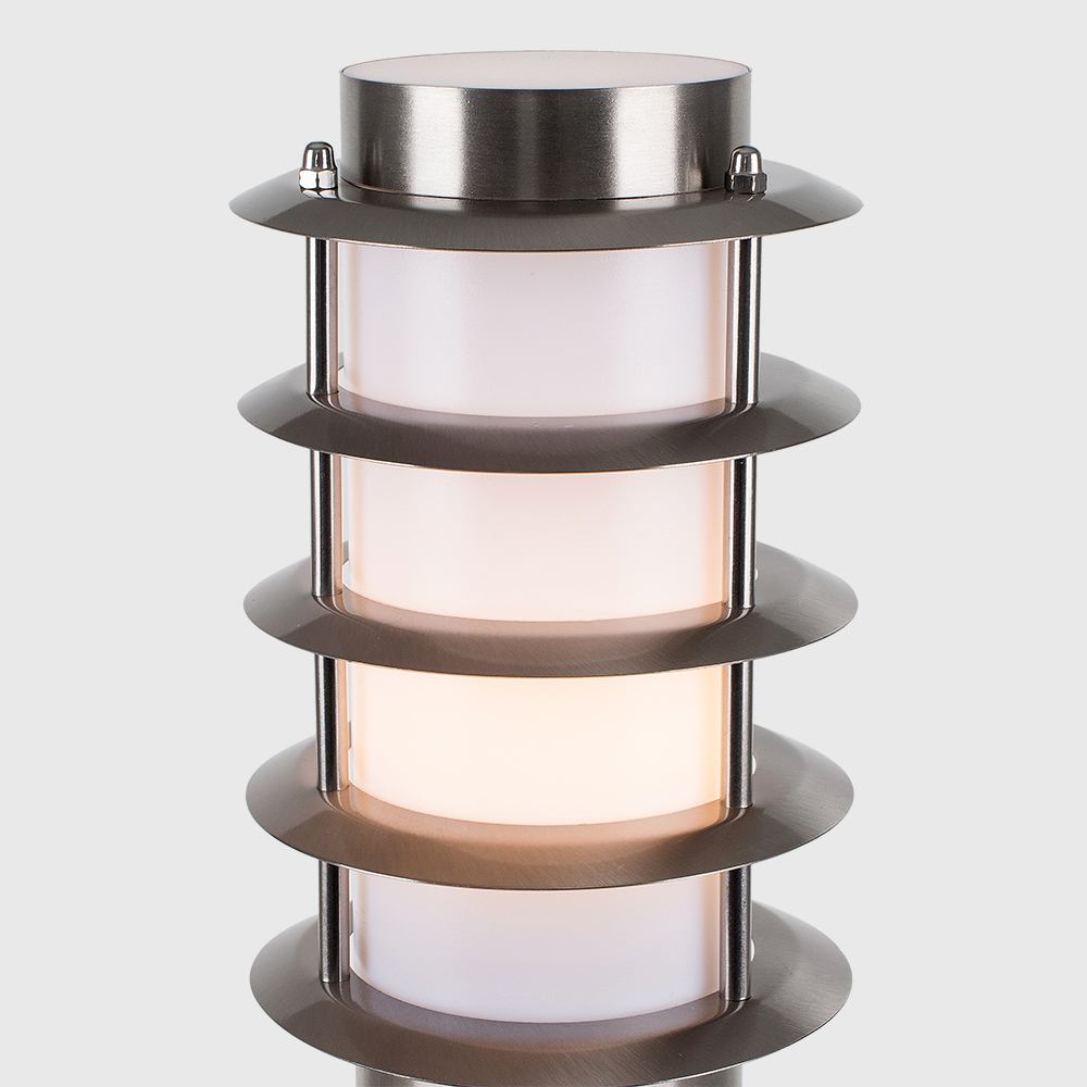 ValueLights Wharf Set of 4 Silver Warm White Bulb Bollard Lights 1m Image 3