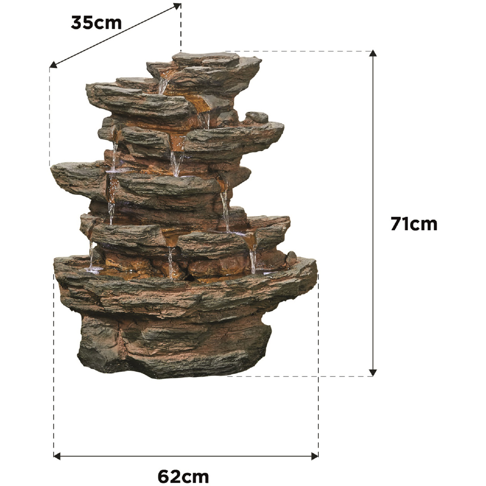 Stylish Fountain Red Rock Springs LED Water Feature Image 3