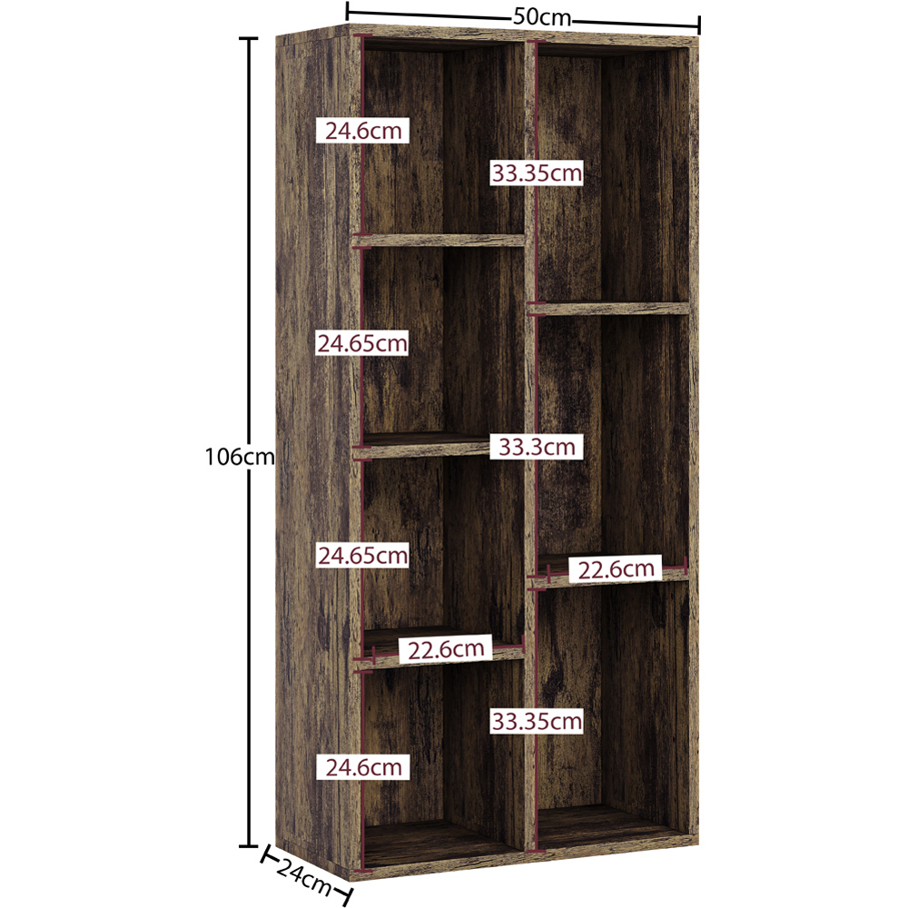 VIDA DESIGNS 7 Shelf Dark Wood Cube Storage Unit Image 9