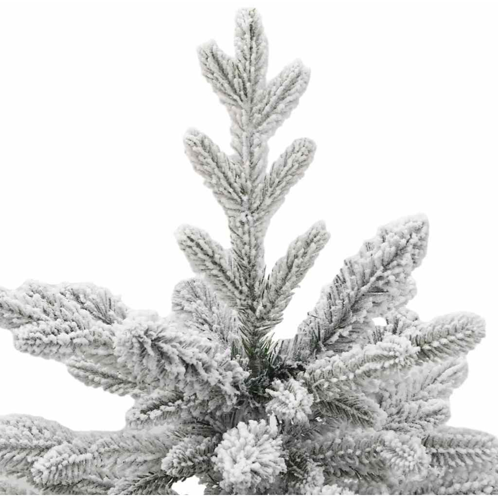 vidaXL Pre-Lit Red Baubles White Artificial Snow Flocked Christmas Tree 4ft Image 7