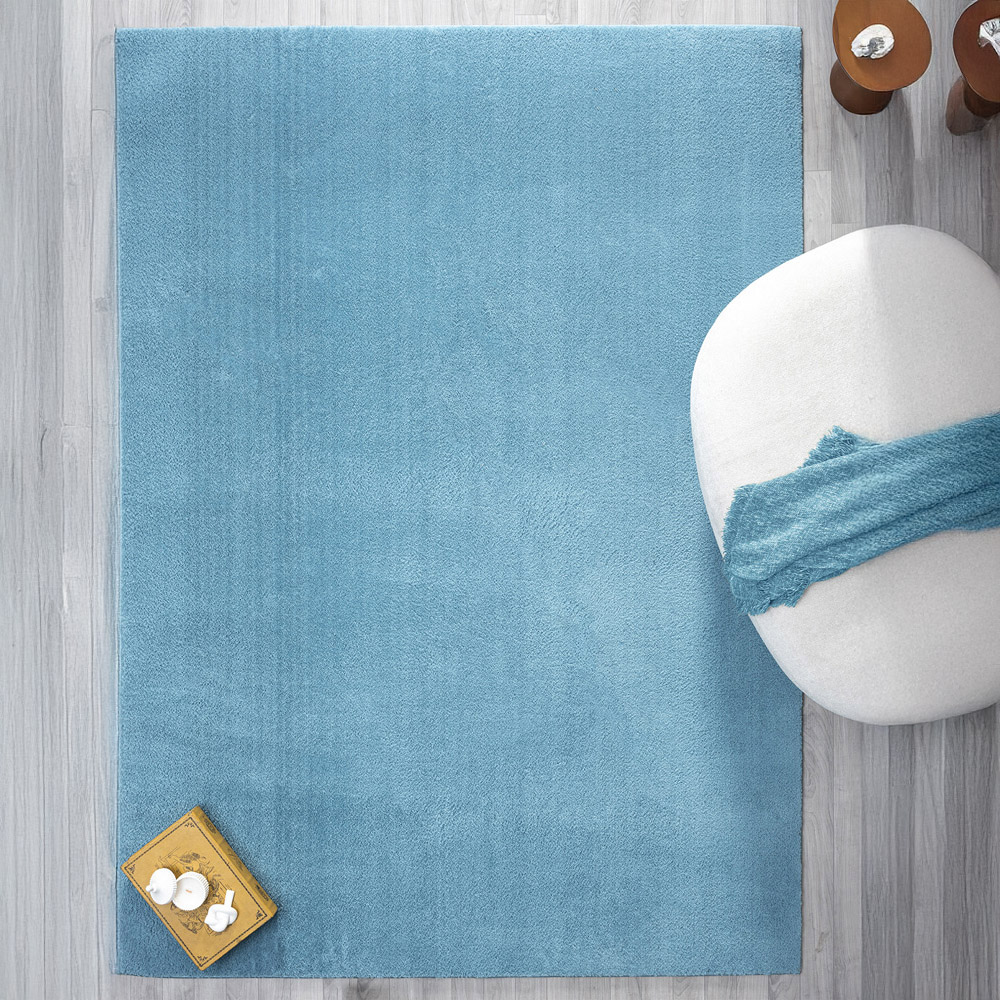 Desire Rugs Comfy Blue Anti Slip Felt Backing Rug 200 x 280cm Image 8