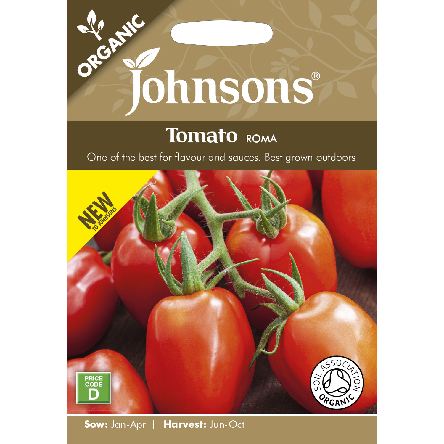 Johnsons Tomato Roma Seeds - Red Image 1