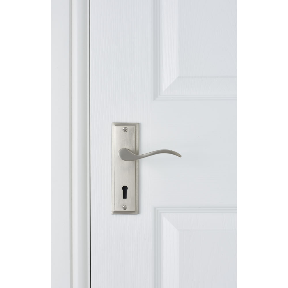 Wilko Paris Satin Nickel Lock Door Handle Wilko