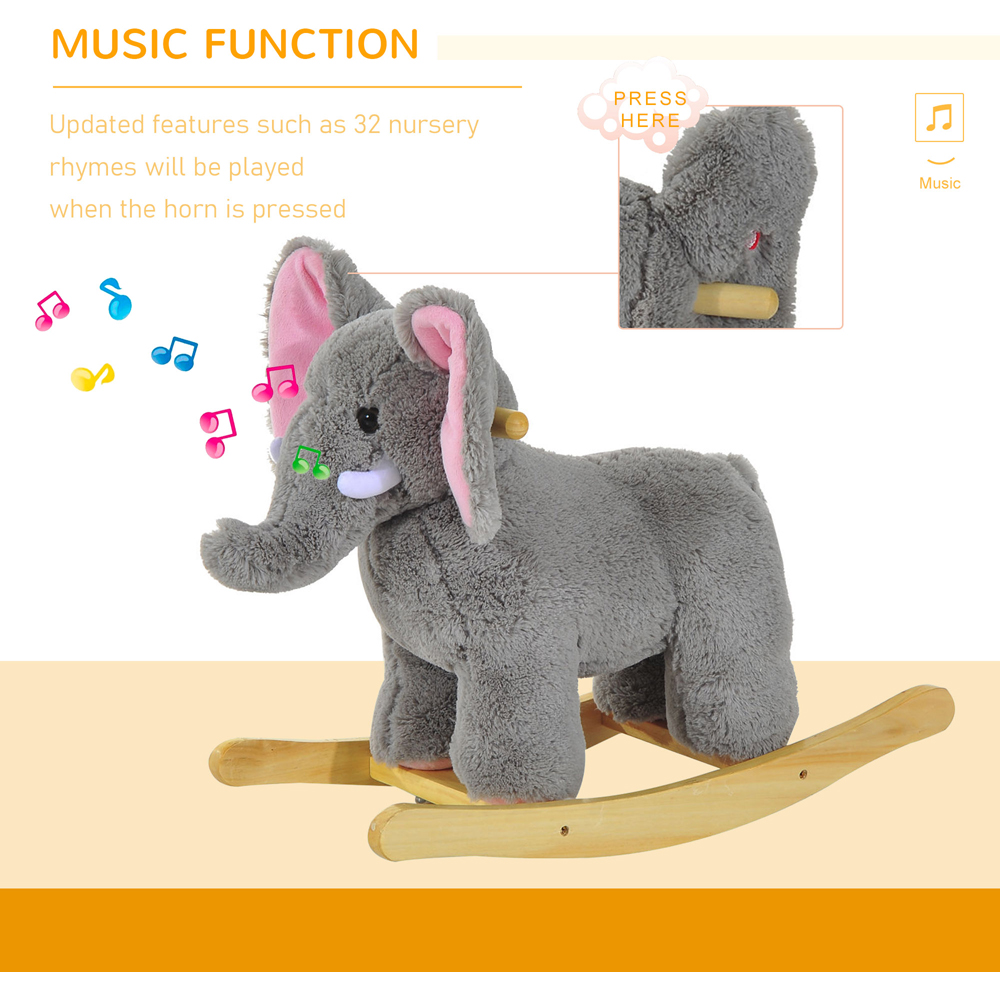 Tommy Toys Rocking Elephant Baby Ride On Grey Image 4