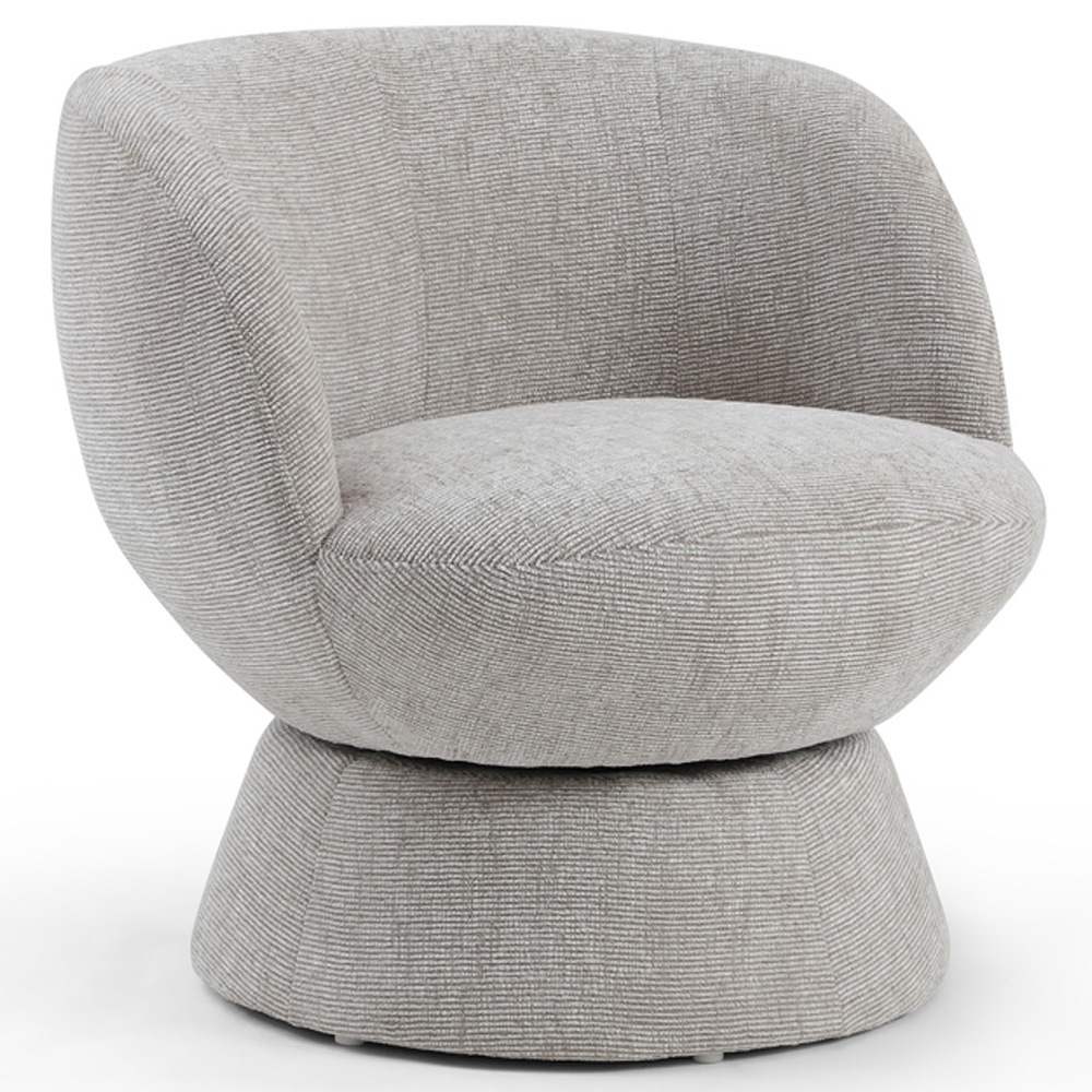 Tom Natural Woven Chenille Swivel Accent Tub Chair Image 3