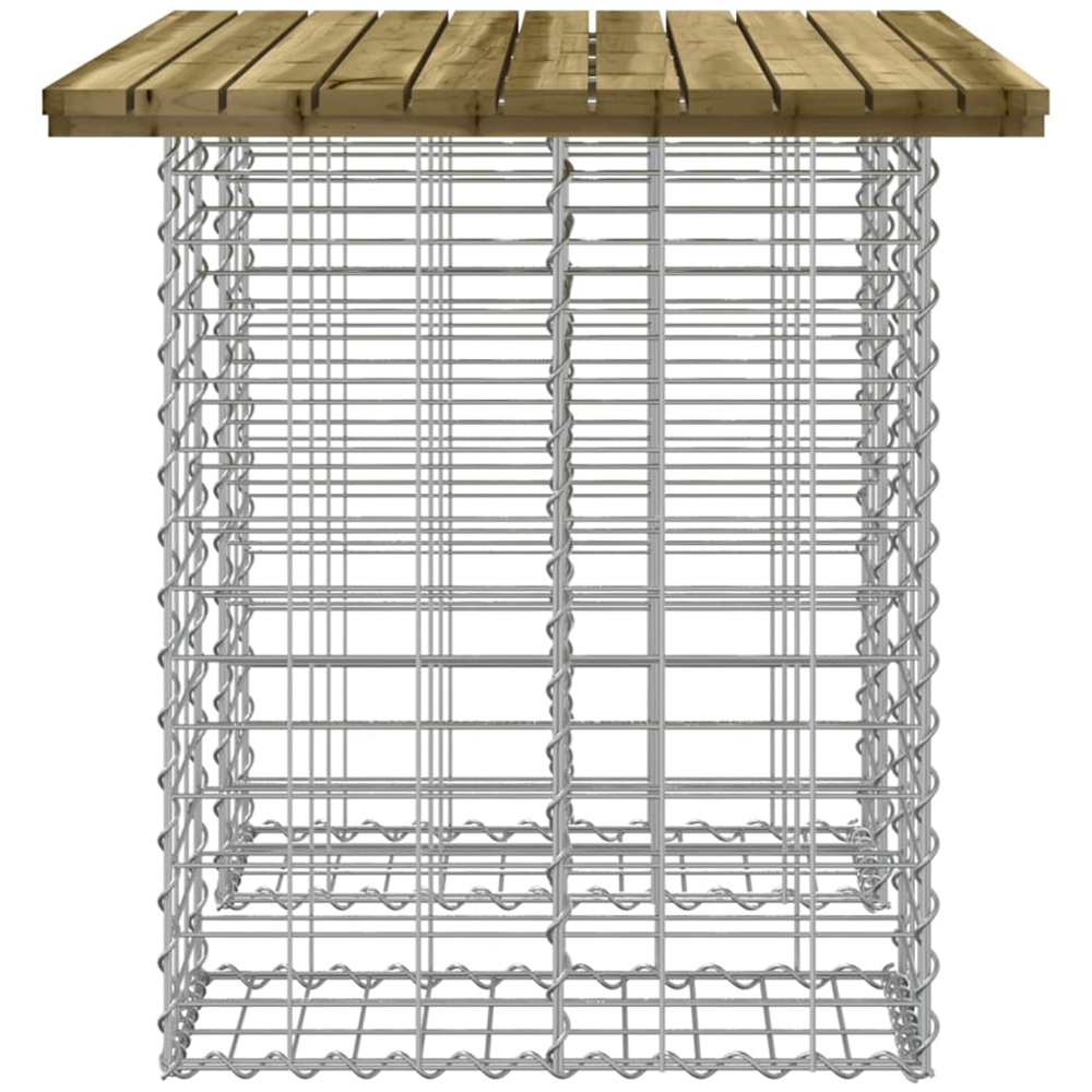vidaXL Dark Brown Solid Impregnated Pine Wood Gabion Design Garden Table 70 x 100 x 72cm Image 3