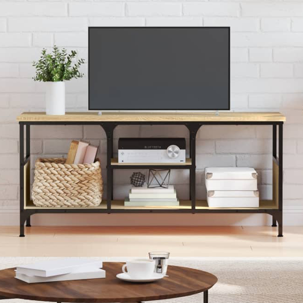 vidaXL 4 Shelf Sonoma Oak Industrial Style TV Cabinet Image 1