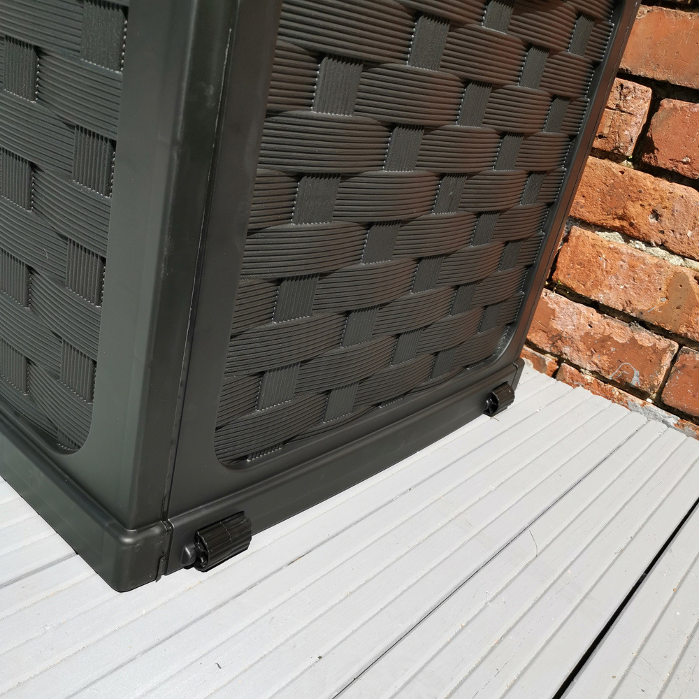 Samuel Alexander Black Rattan Cushion Garden Storage Box 335L Image 6