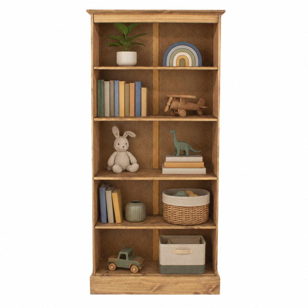 Core Products Corona 5 Shelf Pine Wood Tall Bookcase Image 4