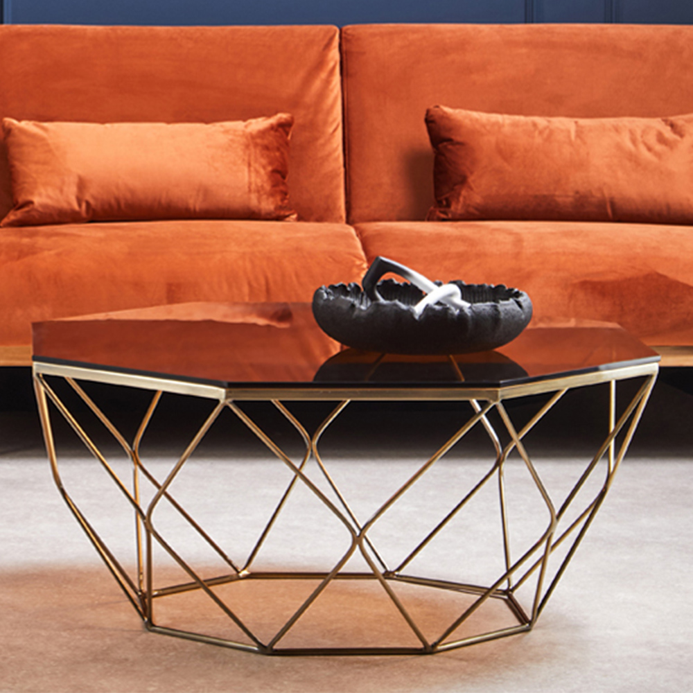 Premier Housewares Brushed Bronze Tapered Coffee Table Image 1