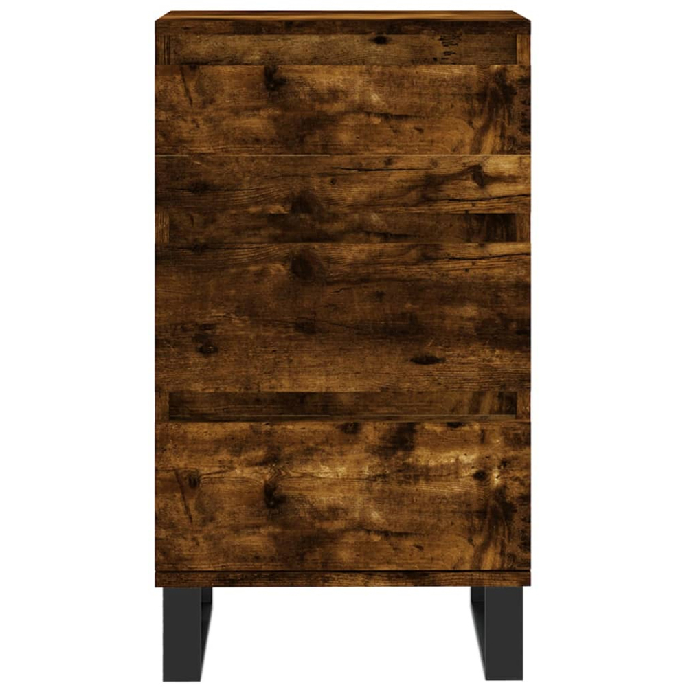vidaXL 3 Drawer Smoked Oak Sideboard with Iron Legs Image 5