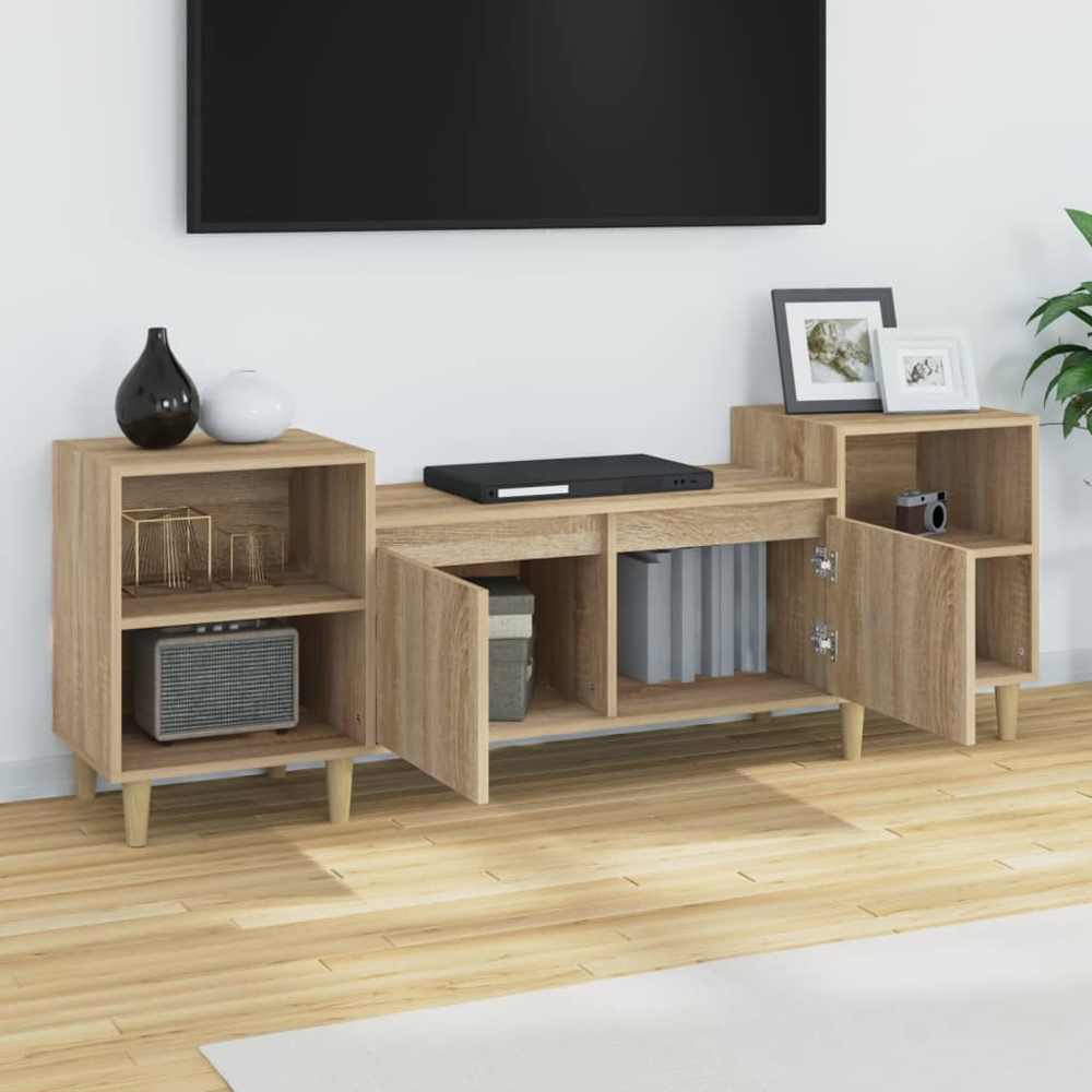 vidaXL 2 Door 4 Shelf Sonoma Oak TV Cabinet Image 4