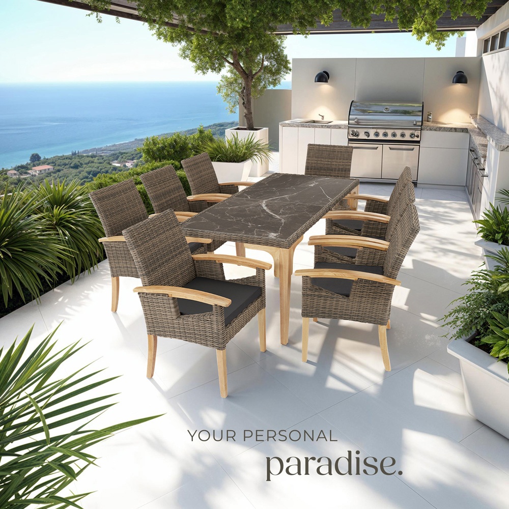 tectake Rosarno Nature Polyrattan Garden Chair Image 8