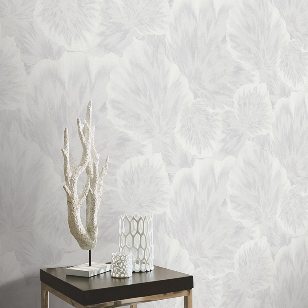 Erismann Bliss Luxurious Leaf Textured White Vinyl Wallpaper Image 3