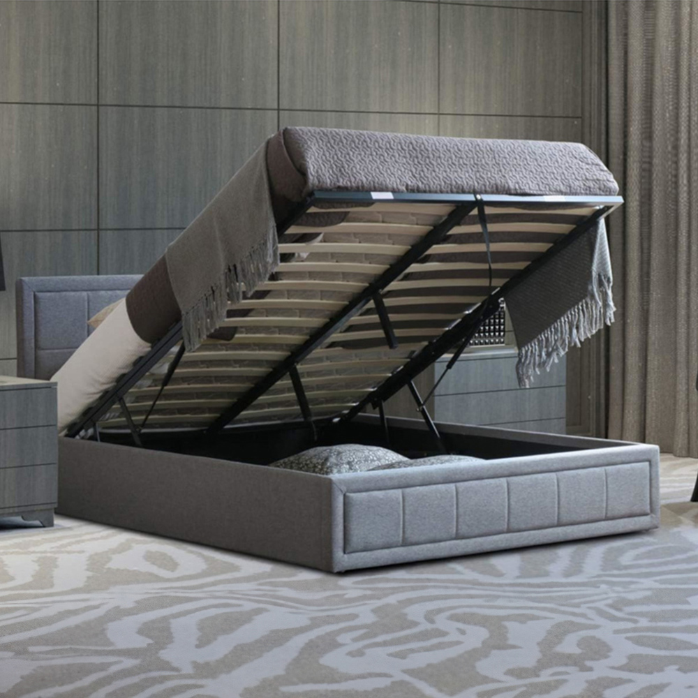 Portland Double Ottoman Upholstered Bed Frame with Storage Image 4