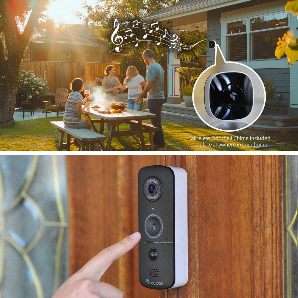 Toucan V3 Wireless Video Doorbell with Chime Image 6