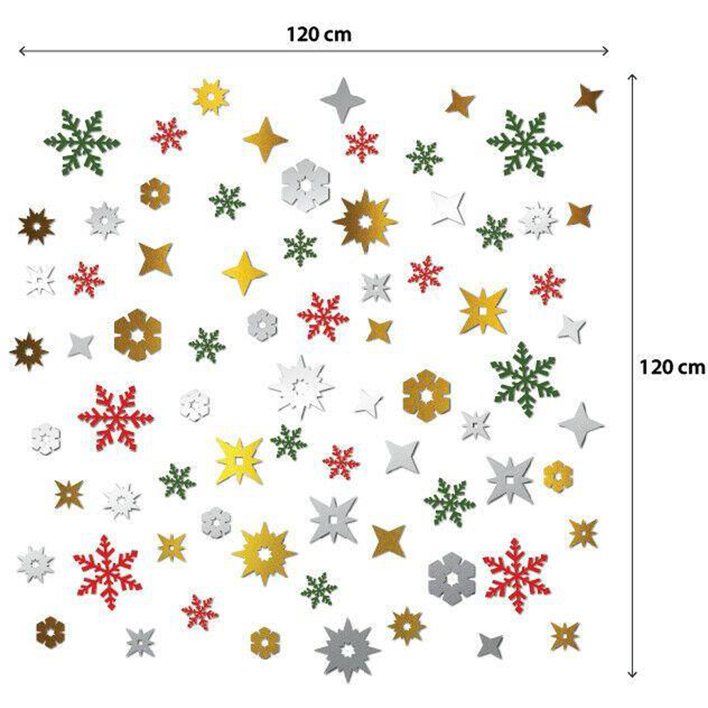 Walplus Magic Christmas Snowflakes Self Adhesive Window Stickers 142 Piece Image 5