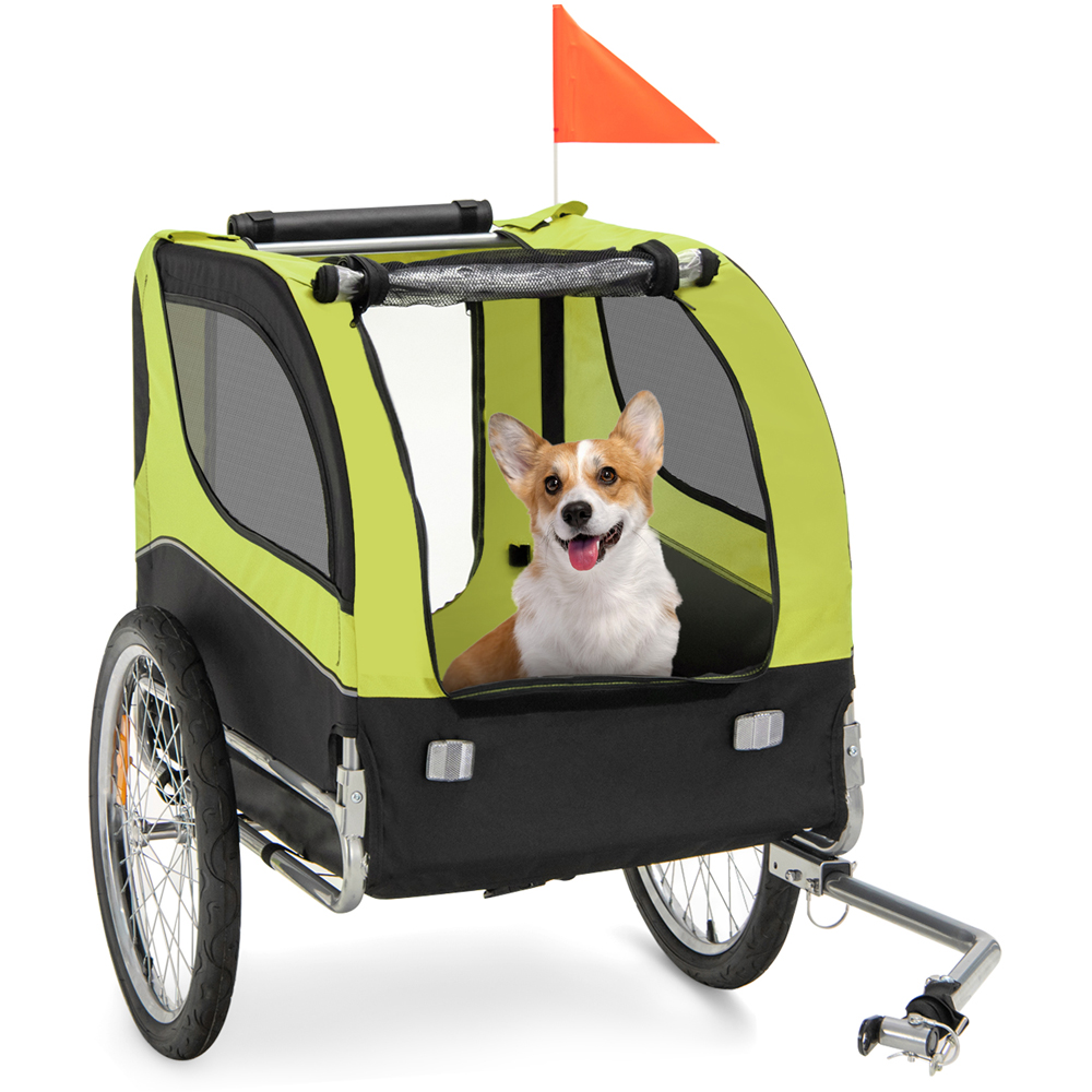 Costway Green Foldable Pet Bike Trailer Image 3