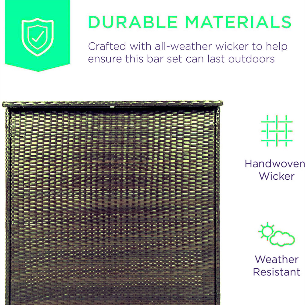 Furniture One 2 Seater Yellow Rattan Garden Bar Set Image 5