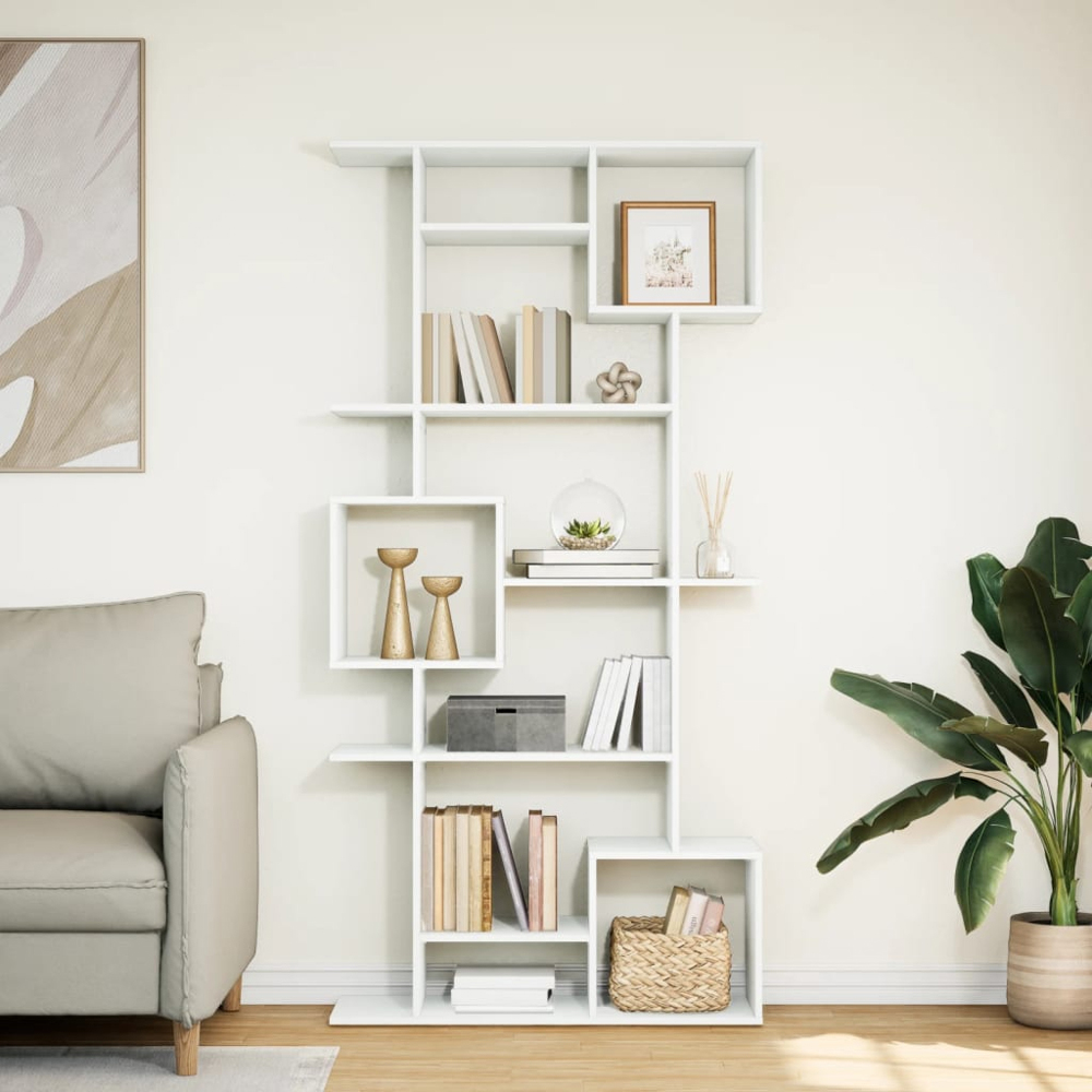vidaXL 9 Shelf White Bookcase Image 9