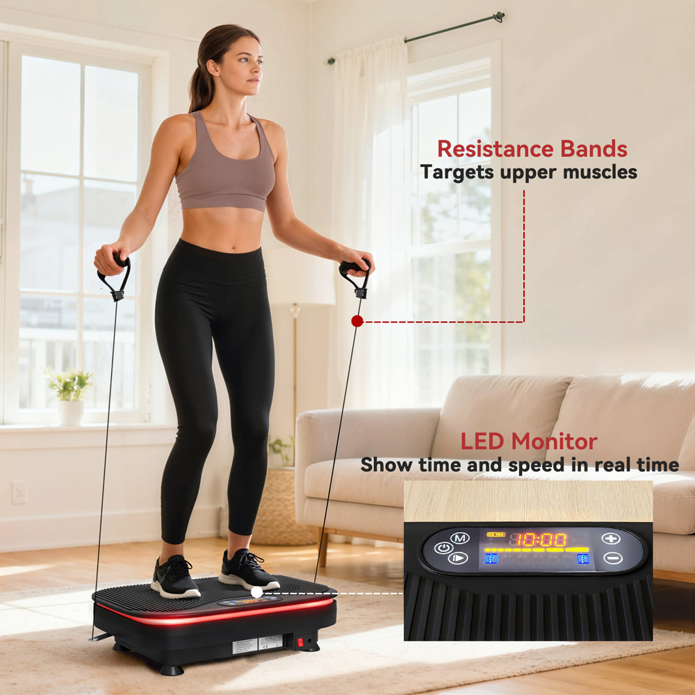 SPORTNOW Vibration Plate Exercise Machine with LEDs and Bluetooth Image 7
