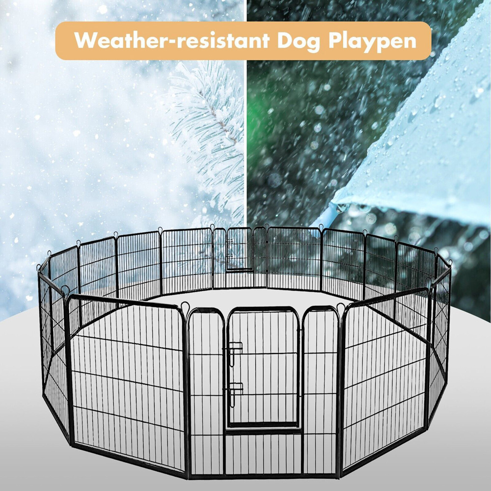 Costway 8 Panel Pet Playpen with Lockable Gate Image 3
