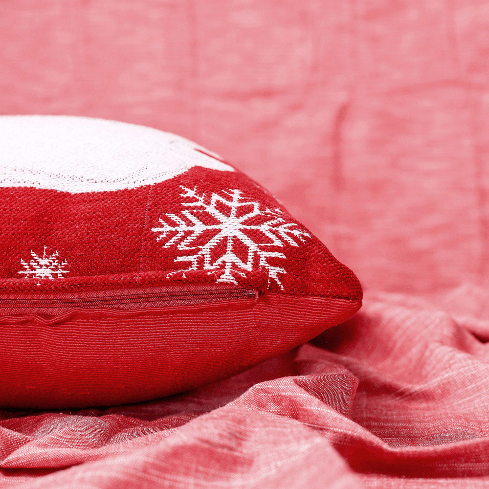 Noel Square Xmas Tapestry Santa Cotton Chenille Cushion Image 3