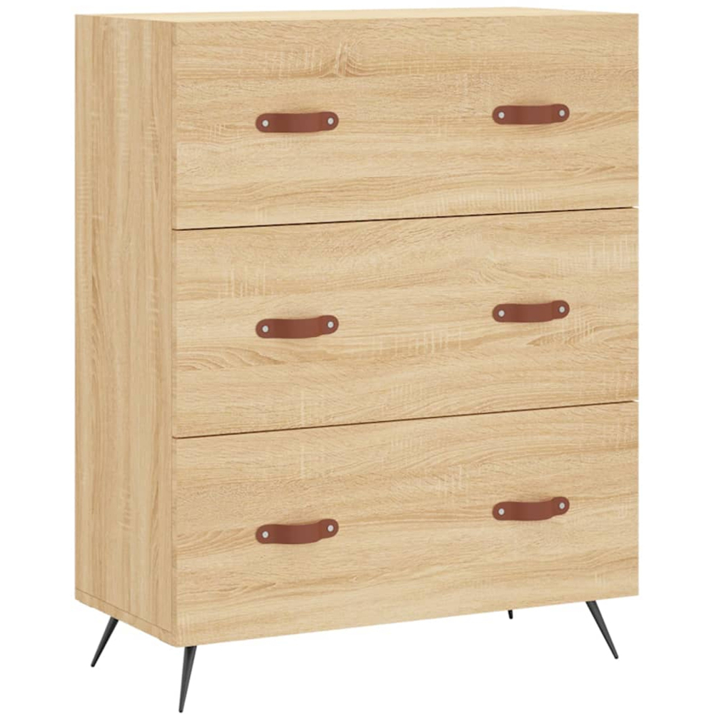 vidaXL 2 Door 3 Drawer 3 Shelf Sonoma Oak Highboard with Metal Legs Image 7