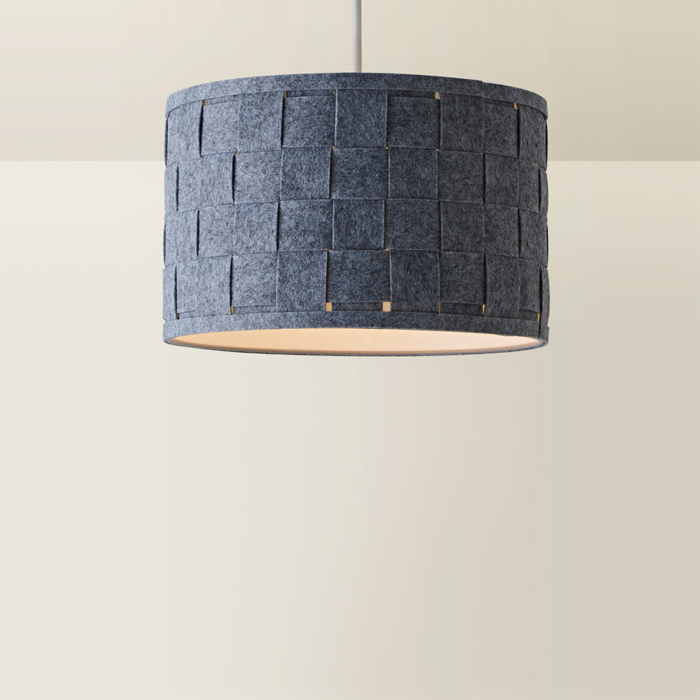 ValueLights Monza Grey Felt Weave Large Lamp Shade Image 5