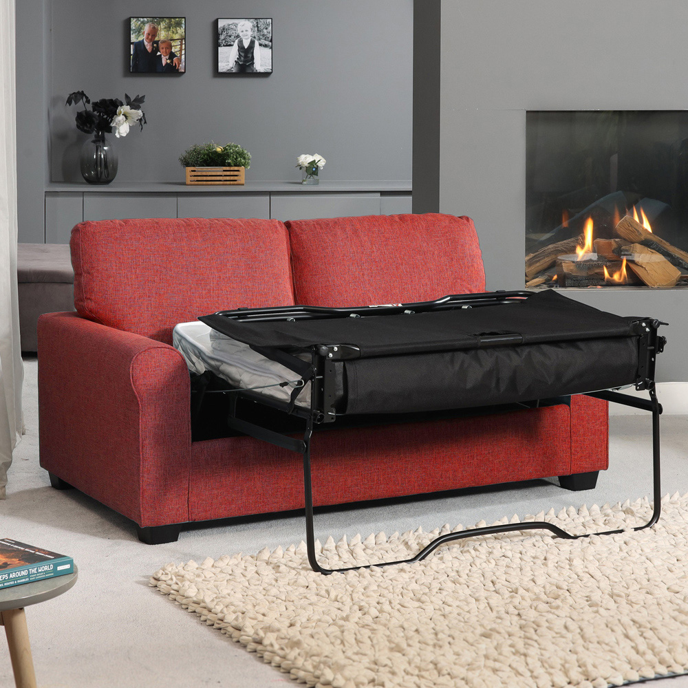 Dawson 2 Seater Red Fabric Sofa Bed Image 2