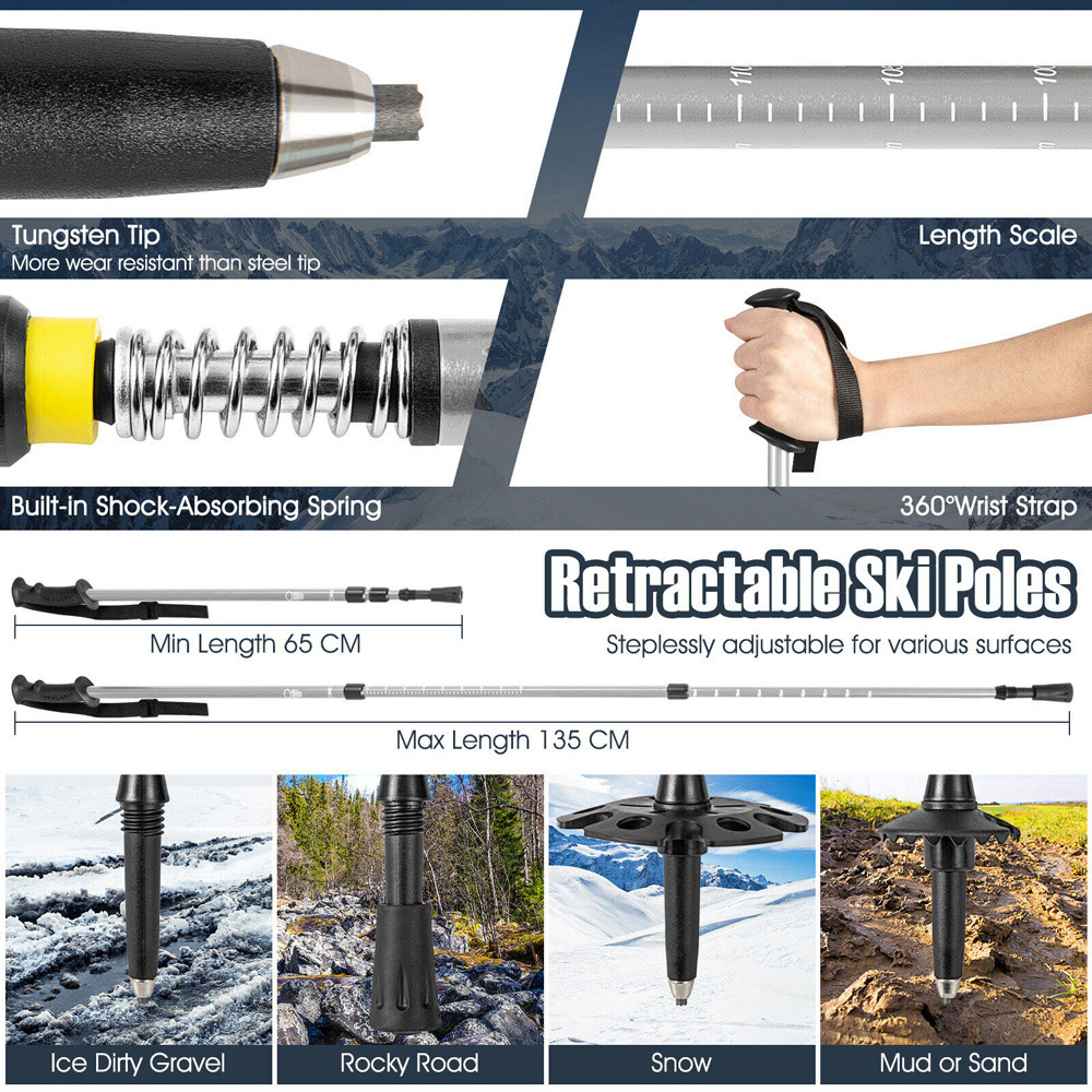 Costway 4 in 1 Lightweight Terrain Snowshoes 25 inch Image 8