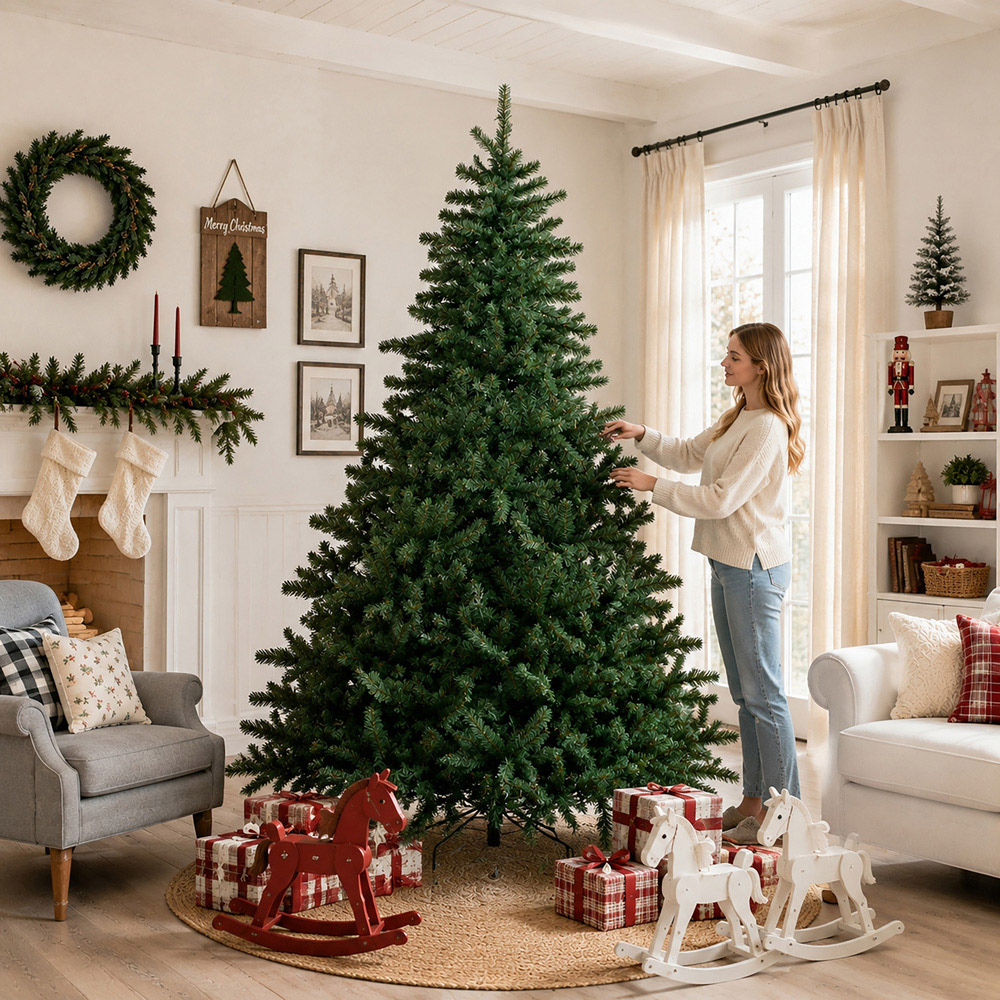 Abrihome Green Artificial Christmas Tree with 1512 Tips 8ft Image 6