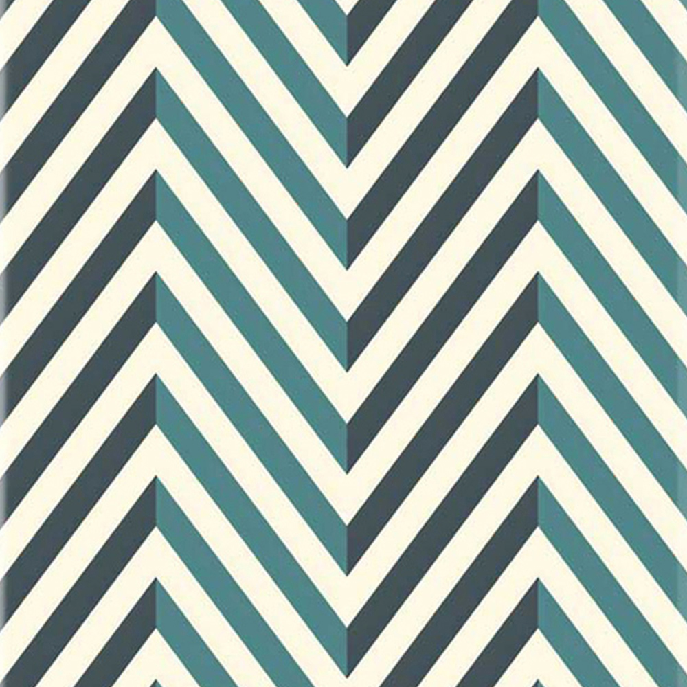 Warren Reed Designer Large Geometric Herringbone Chevron Blues Suitcase Image 3