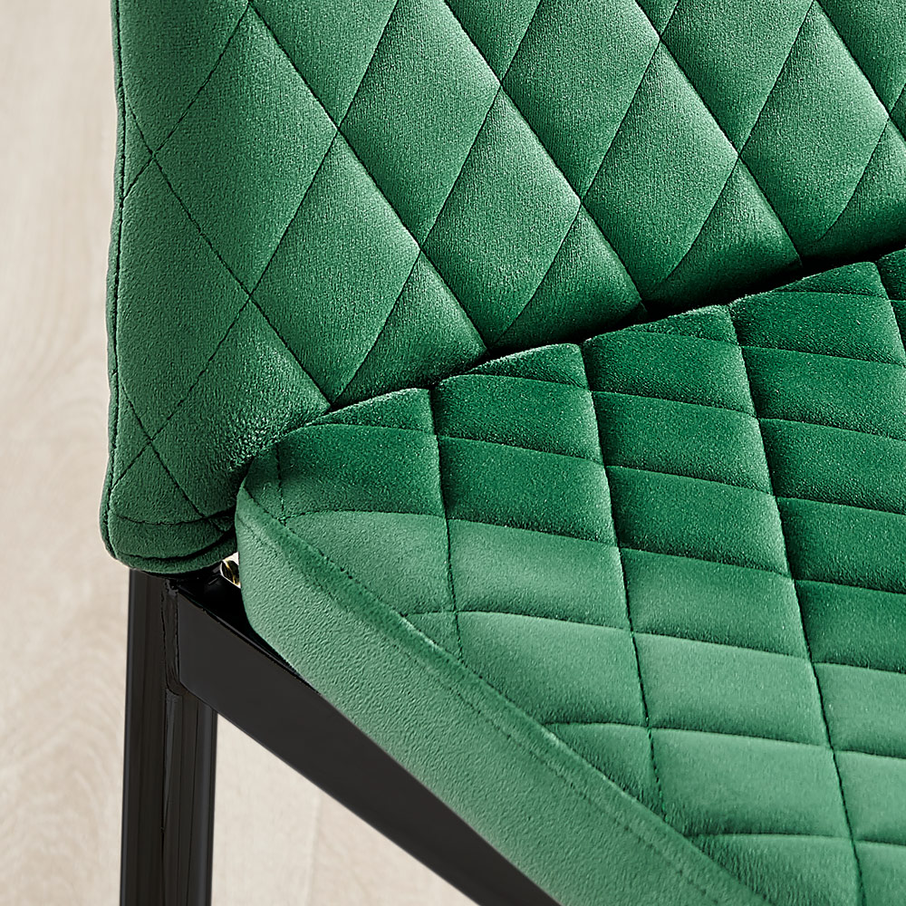 Furniturebox Lucia Valera 4 Seater Dining Set Grey Gloss Green and Black Image 8