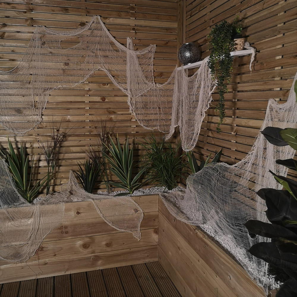 Samuel Alexander Cream Freaky Fabric Net Halloween Decoration 2.9m 12 Pack Image 3