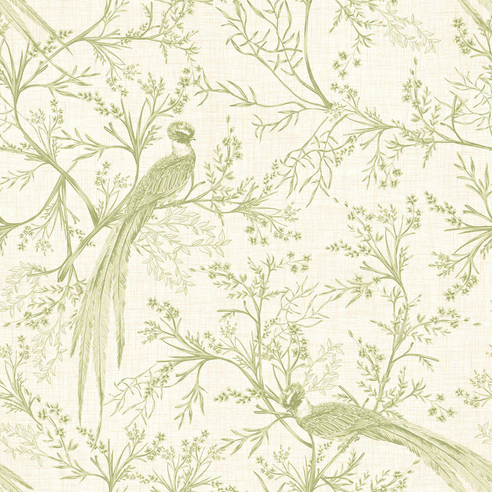 Hoopla Walls Purity Bird Toile Cream Wallpaper Image 1