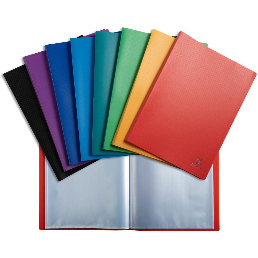 Exacompta Opaque A4 Assorted Colour Polypropylene Display Book with 100 Pockets 8 Pack Image 7
