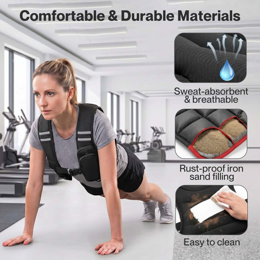 Traderight Centra Adjustable Running and Training Weighted Vest 5.5kg Image 7