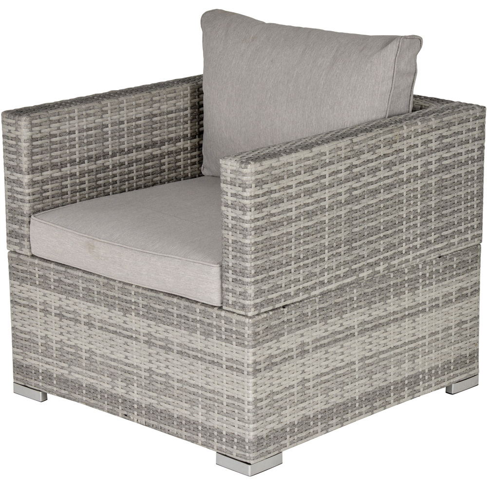 Outsunny Grey Single Rattan Sofa Chair with Padded Cushion Image 2
