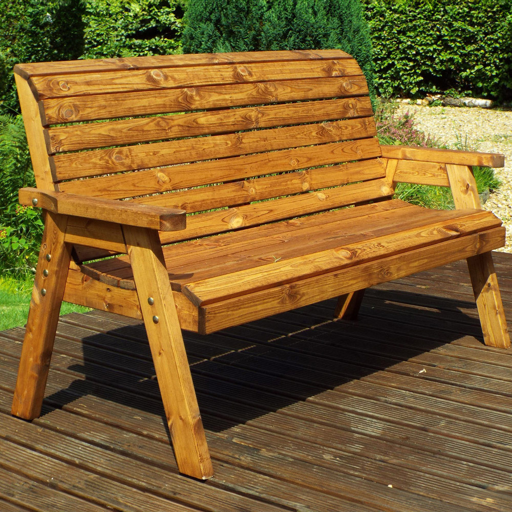 Charles Taylor 3 Seater Winchester Bench with Brown Cushions Image 1