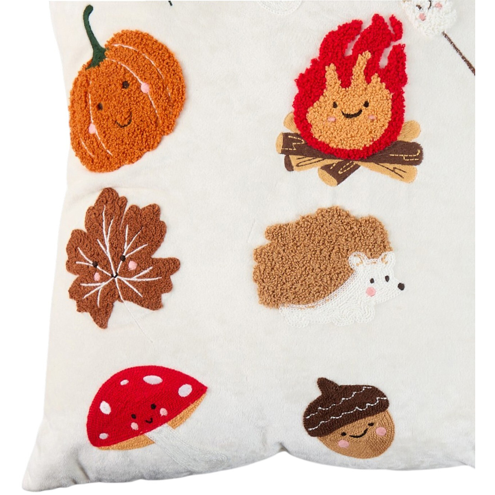Autumn Friends Embroidered Cushion Image 3