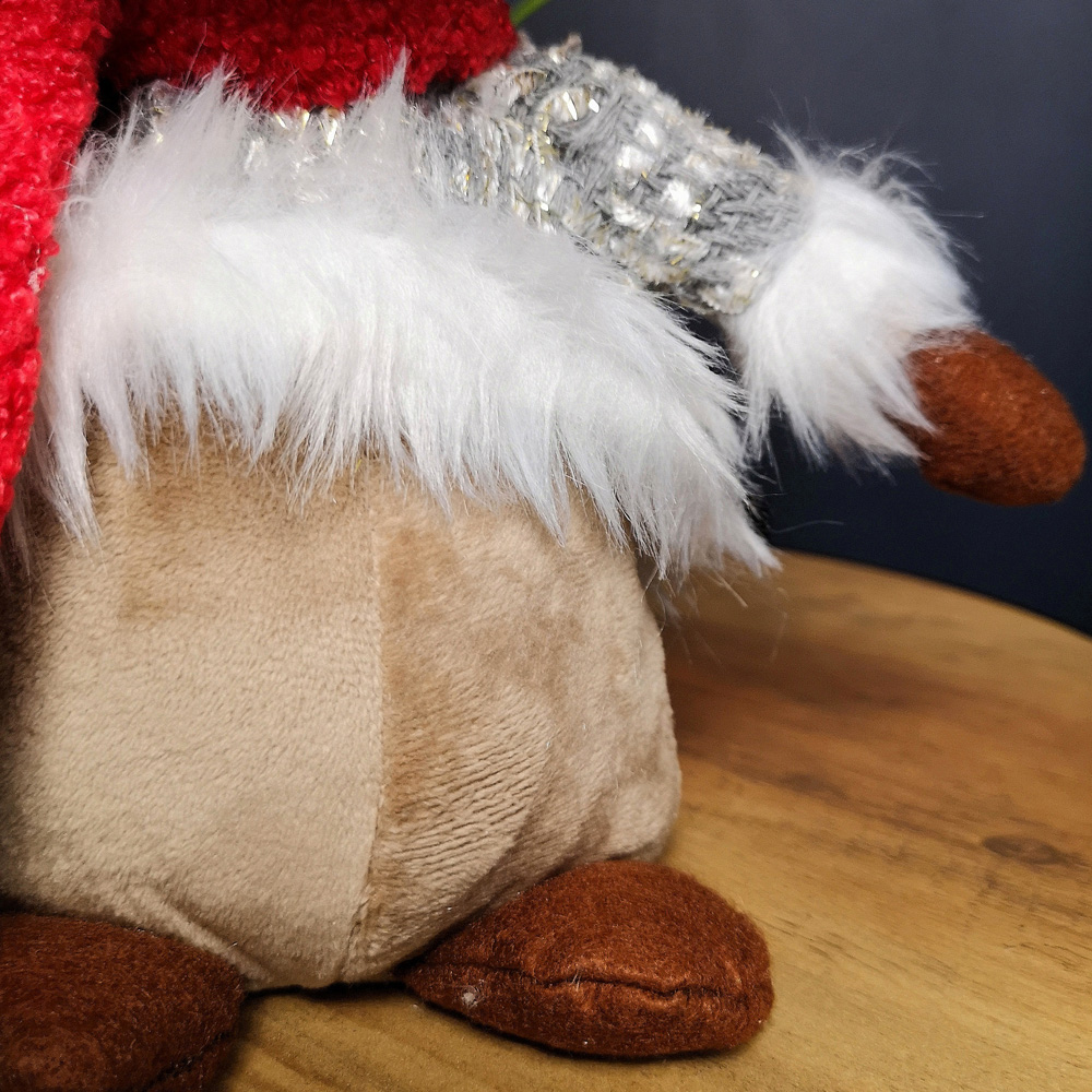 Samuel Alexander Grey Plush Reindeer Christmas Decoration with Hat and Scarf Image 5