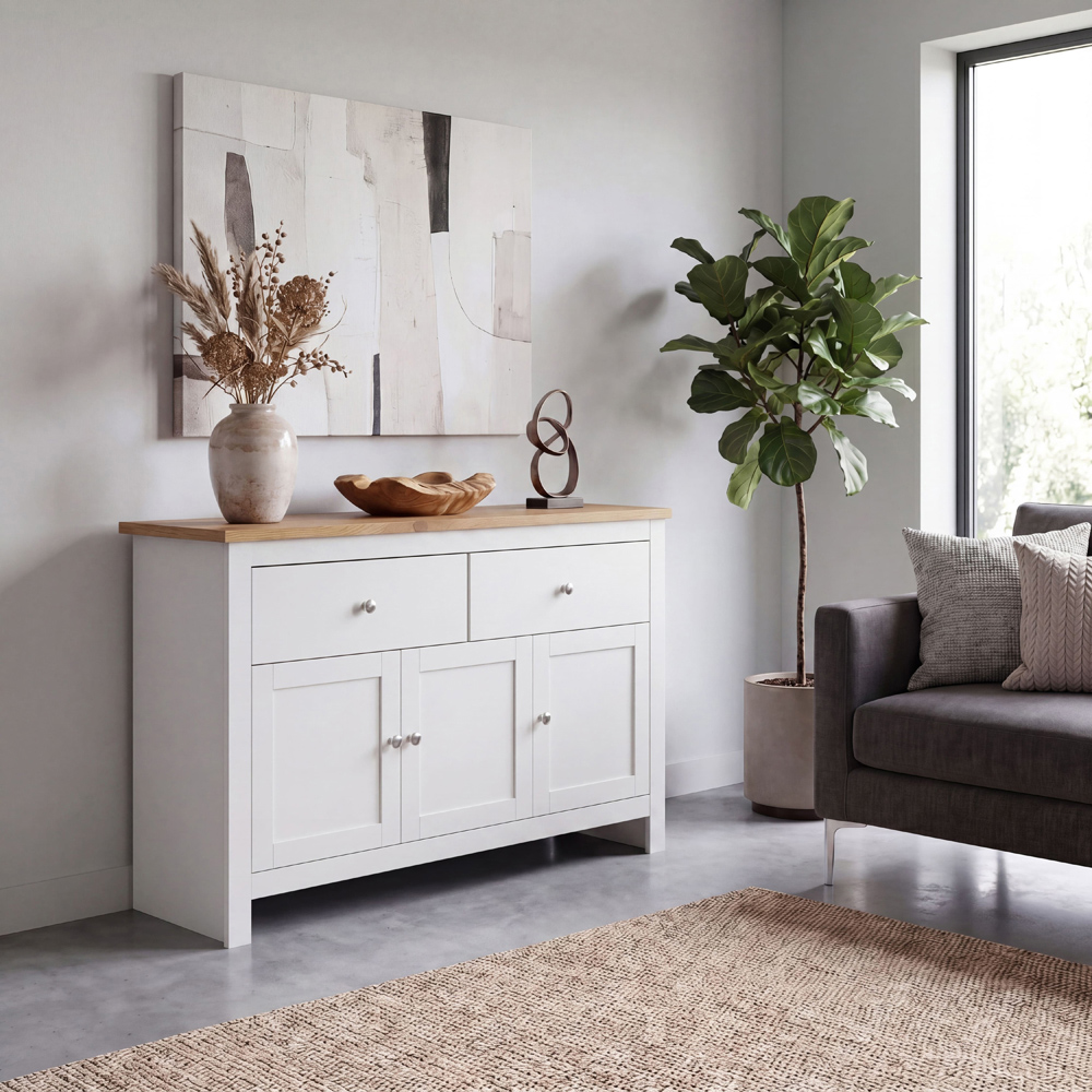 VIDA DESIGNS Arlington 3 Door 2 Drawer White Sideboard Image 4