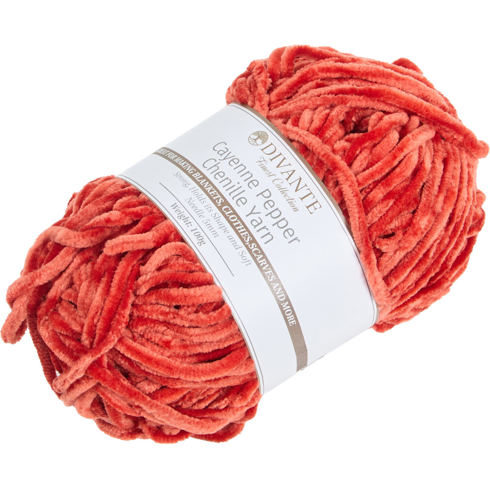 Chenille Yarn Cayenne Pepper Image 2